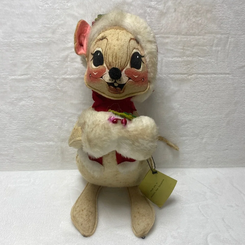 Annalee Handmade Felted Wool Bunny Rabbit Folk Art Christmas *Read AS IS‎
